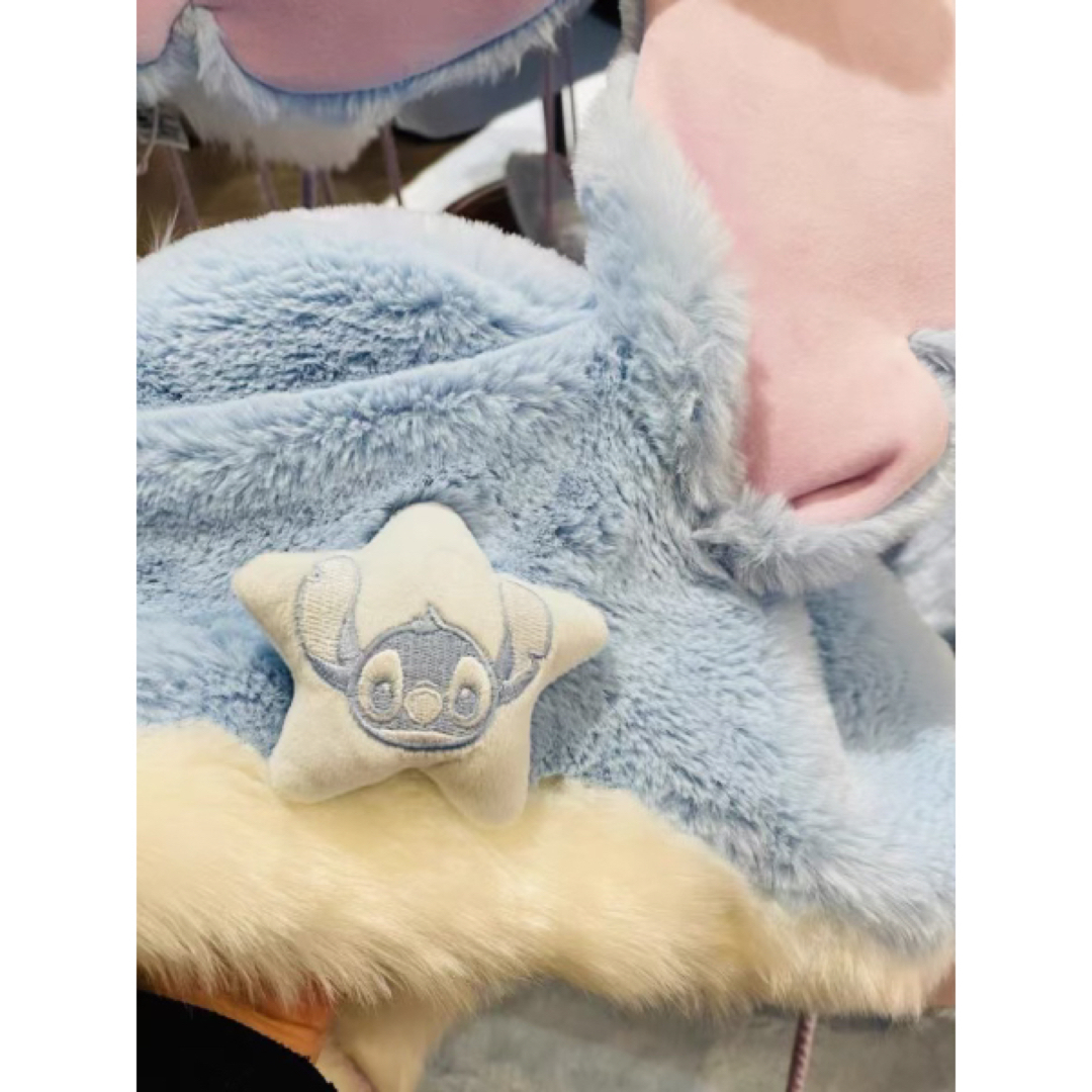 上海ディズニー スティッチ ふわふわファンキャップ ぽんぽん付き帽子