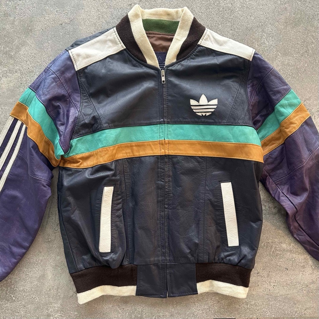 adidas - 【希少】80's adidas vintage 本革レザージャケットの通販 by
