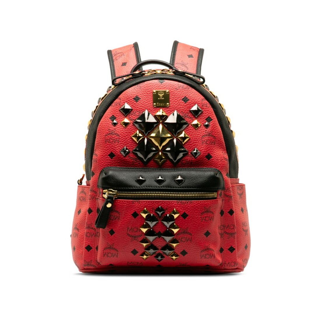 MCM リュックサック バックパック スタッズ レッド 赤 ナップザック