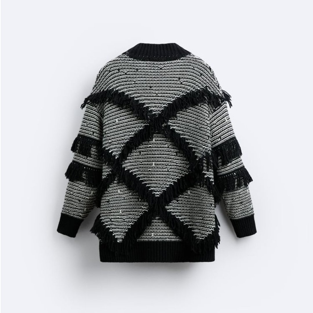 ZARA - ZARA ジャカードカーディガン フリンジX MAISON SPECIALの通販