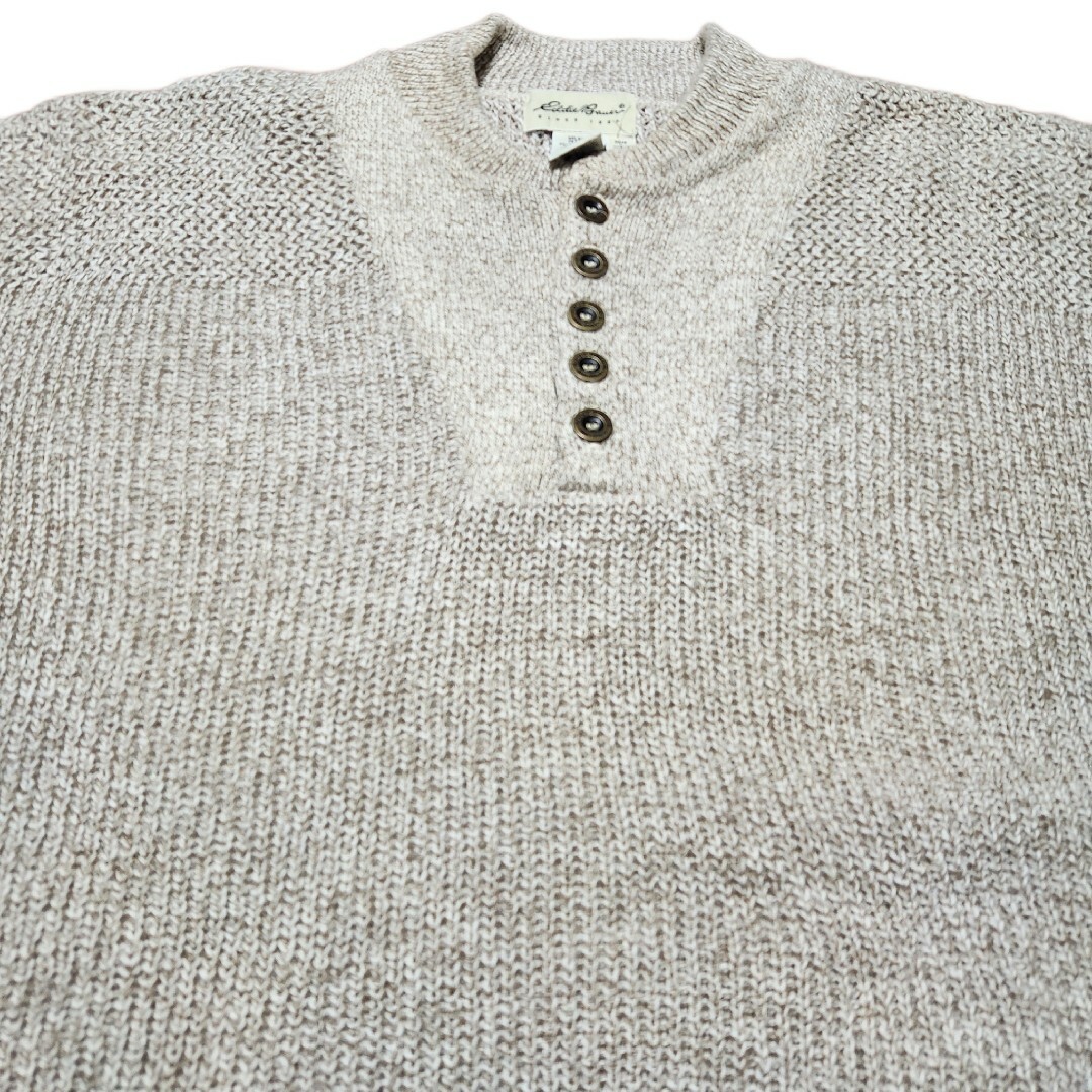 Eddie Bauer - 90s エディーバウアー ヘンリーネック コットンニット