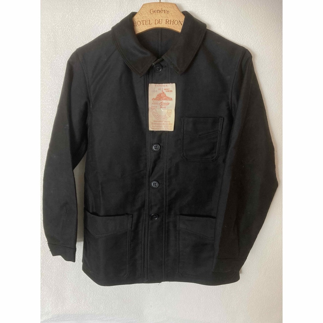 未使用品 30s ブラックモールスキンジャケット モンサンミッシェル 金