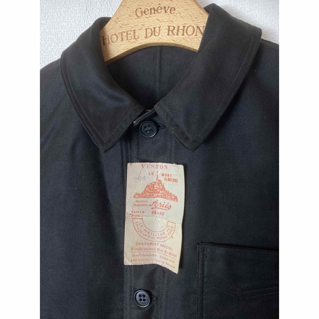 未使用品 30s ブラックモールスキンジャケット モンサンミッシェル 金