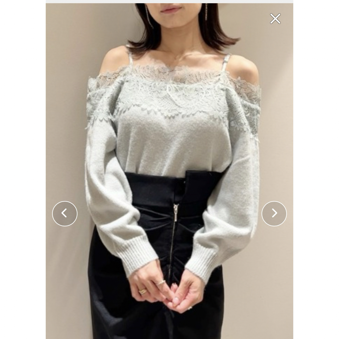 SNIDEL - SNIDEL レースオフショルニットの通販 by kaa's shop