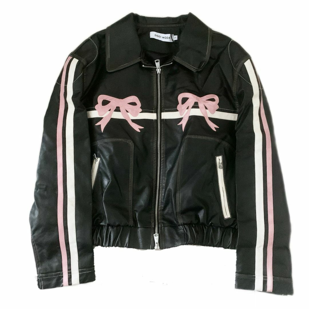 merry jenny - DIDDI MODA ブラック リボン ライン オーバー レザー