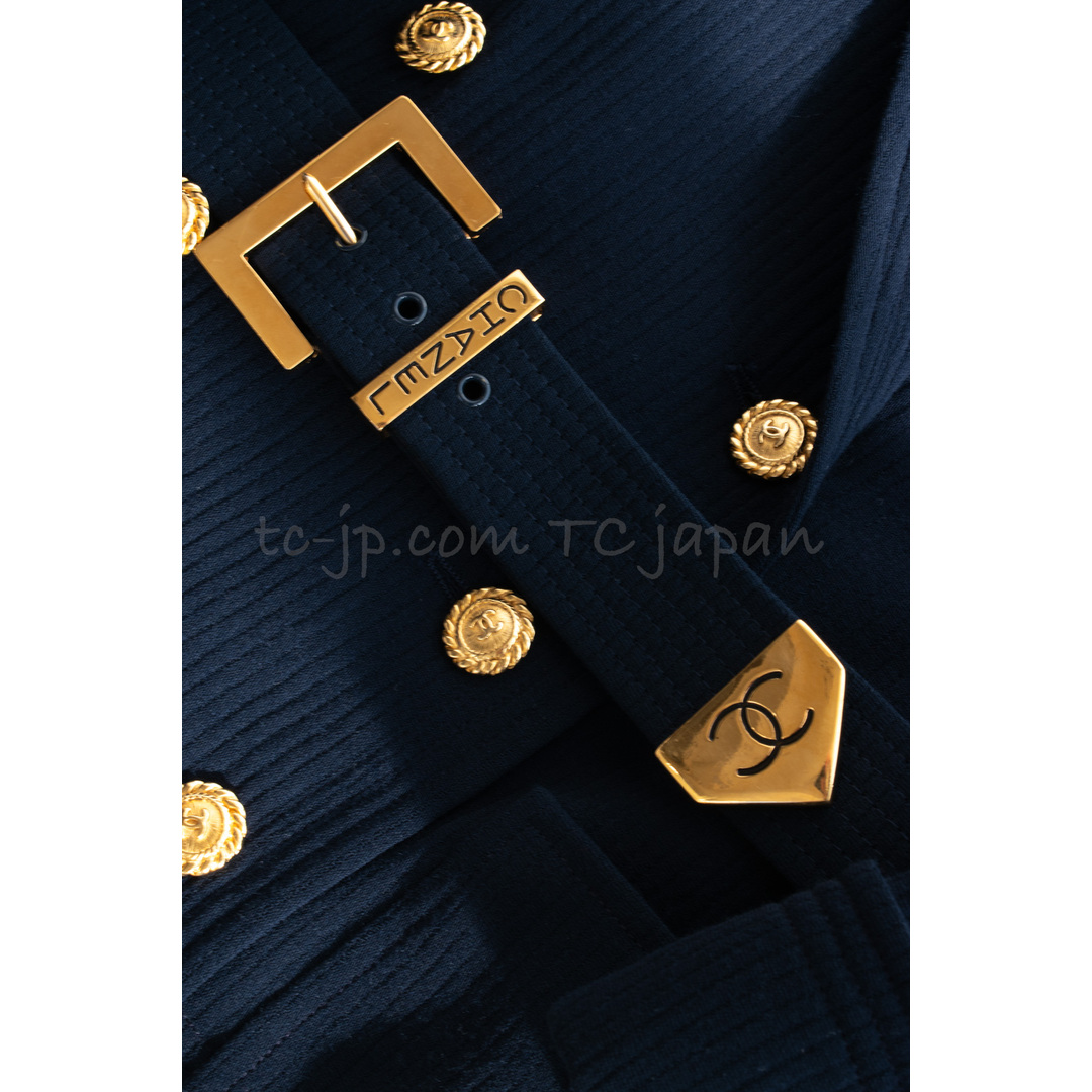 CHANEL - シャネル スーツ 限定版 Gigi ヴィンテージ ネイビー ウール