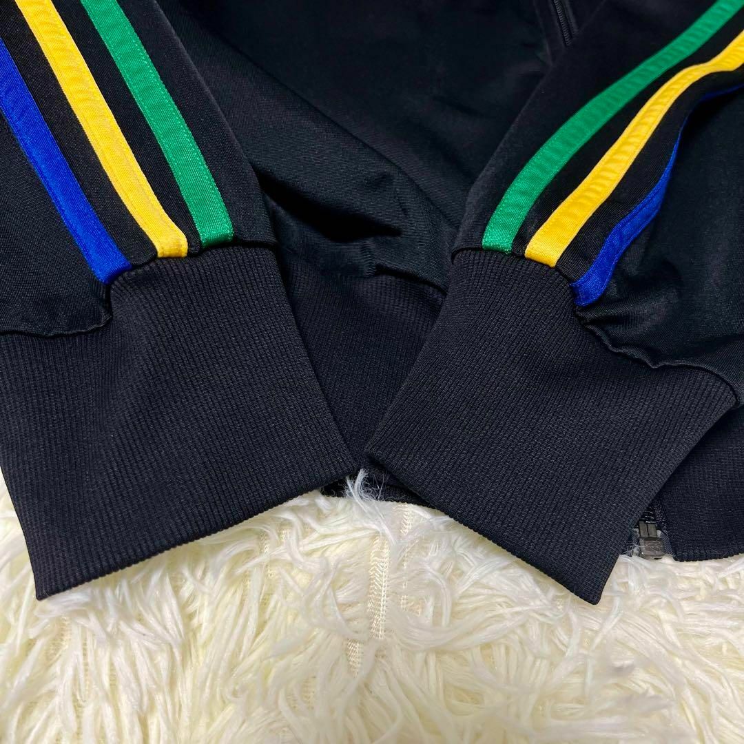 adidas - 希少☆ 2XL アディダス トラックジャケット 刺繍ロゴ 黒 虹色