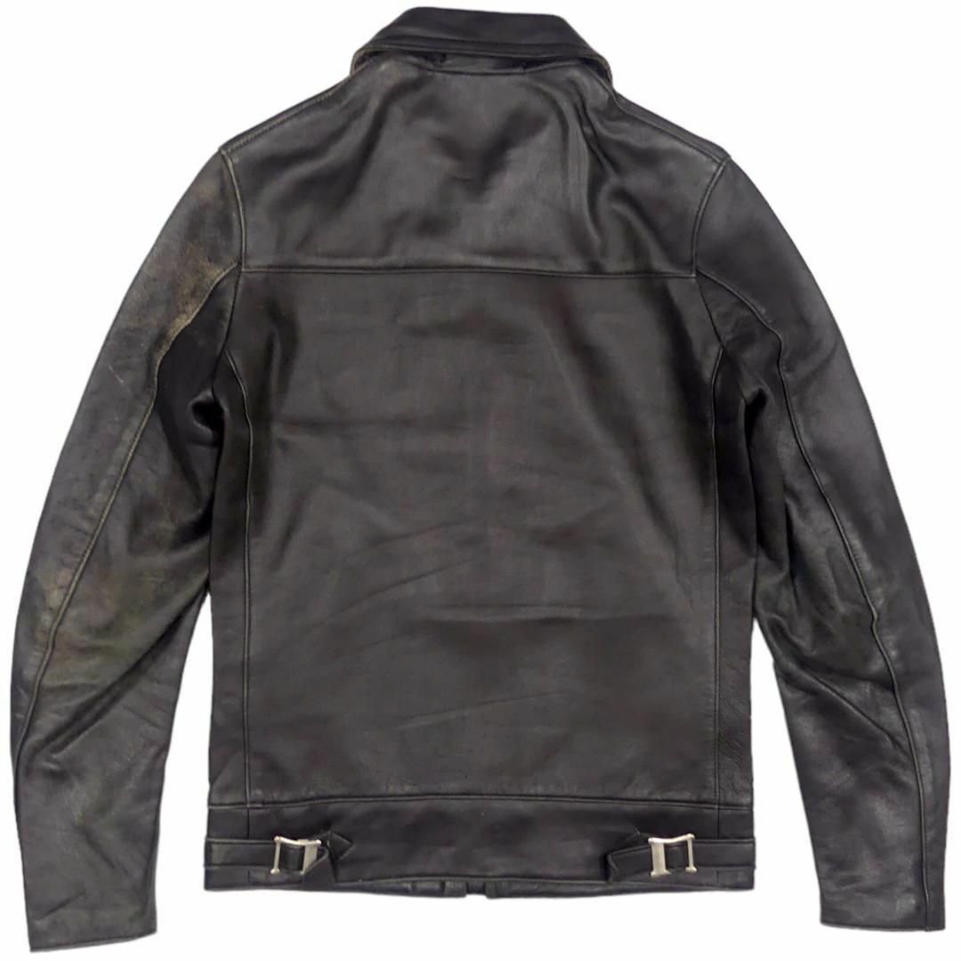 666 - 666 ライダース ジャケット 本革 シングル レザー 32 黒 HH9555