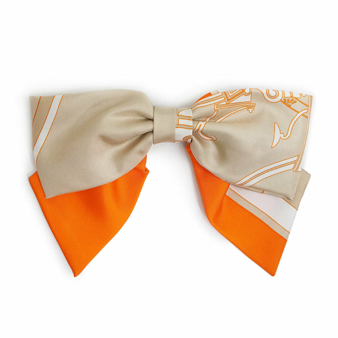 エルメス バレッタ シルク ブルー グルネル エクスリブリス ヘア