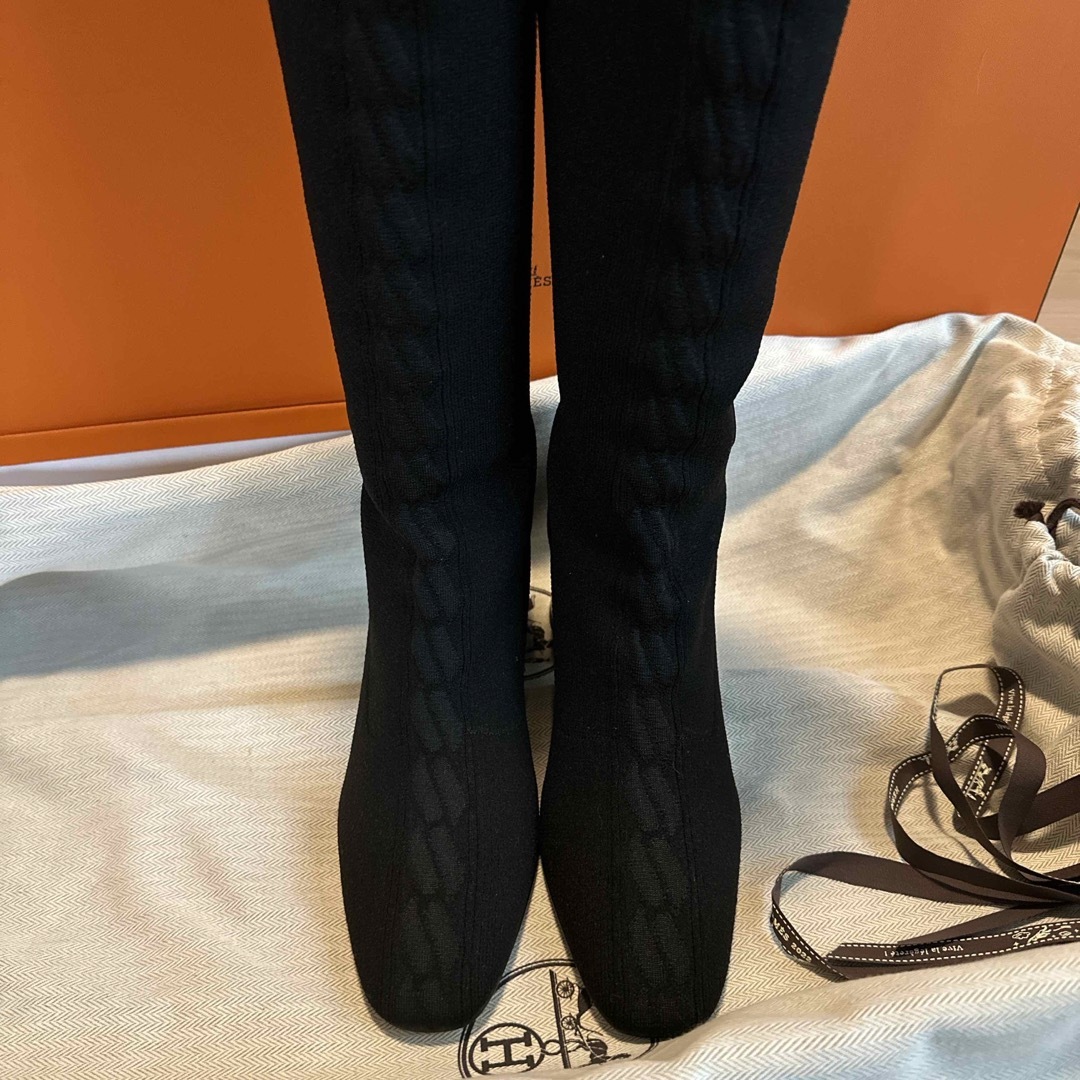 HERMES - HERMES フォンテーヌ ロングブーツ ニットブーツの通販 by