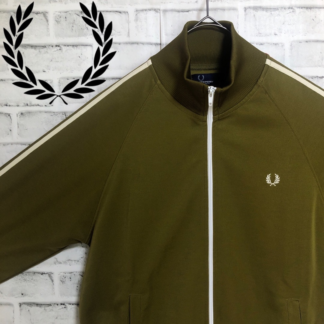 FRED PERRY - Fred Perry⭐️トラックジャケット M 刺繍月桂樹 カーキ