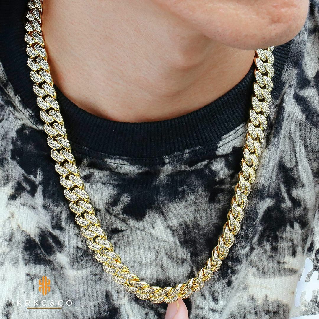KRKC&CO 12/18mm 喜平ネックレス マイアミ キューバンチェーン ジの