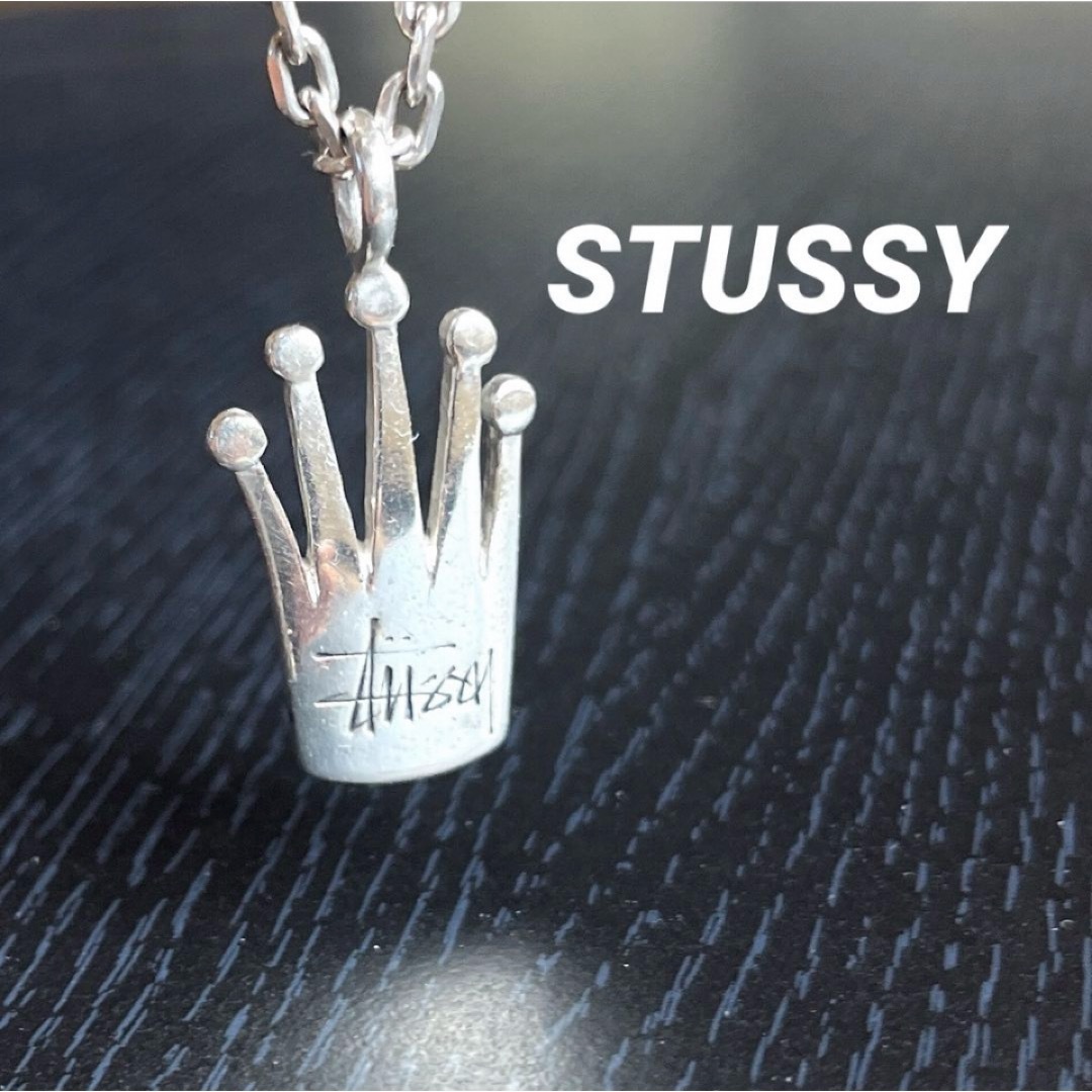 STUSSY - STUSSYステューシー クラウン ネックレス 純正チェーンと925