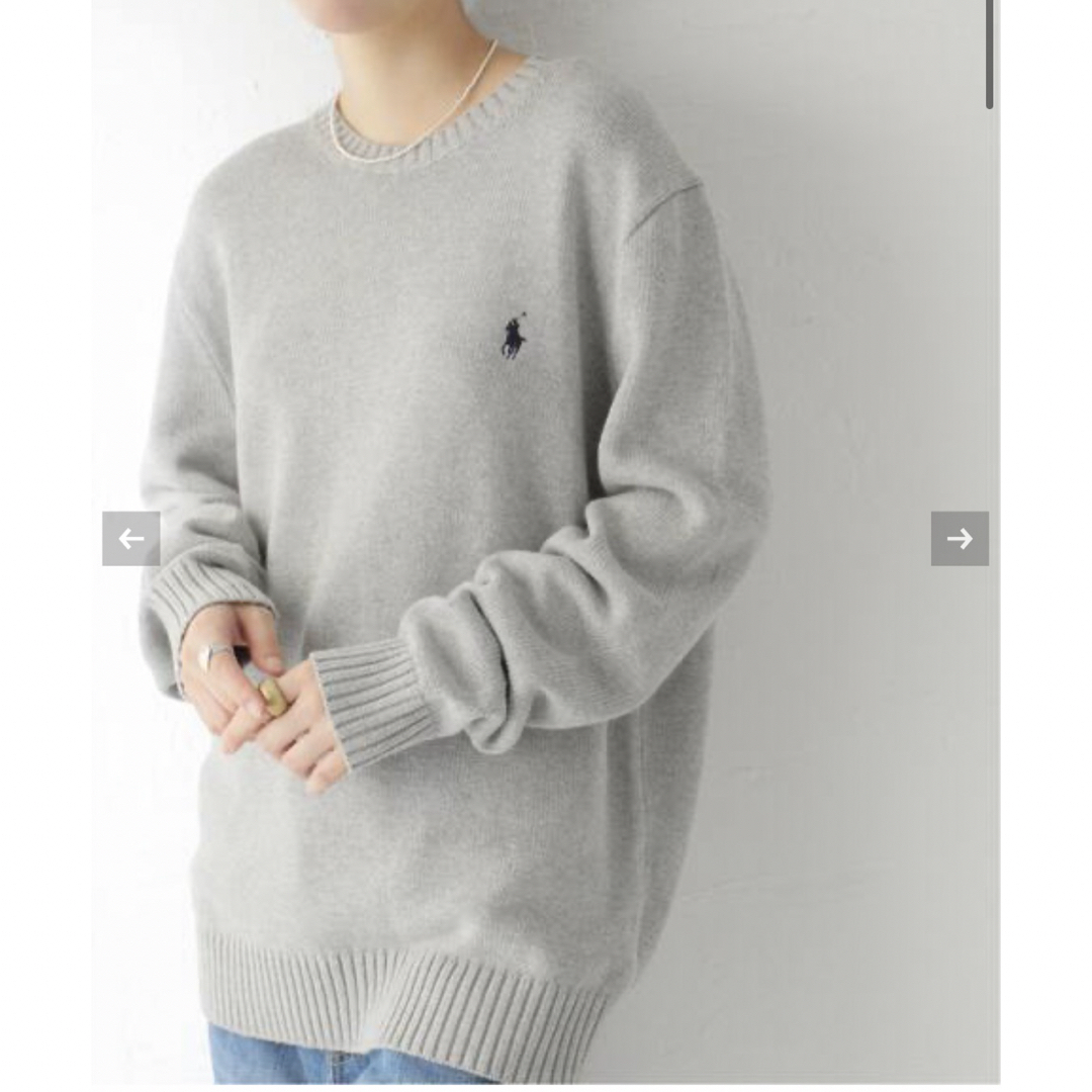 ポロ Ralph Lauren(ラルフローレン) グレー ポニー ラウンド ニット