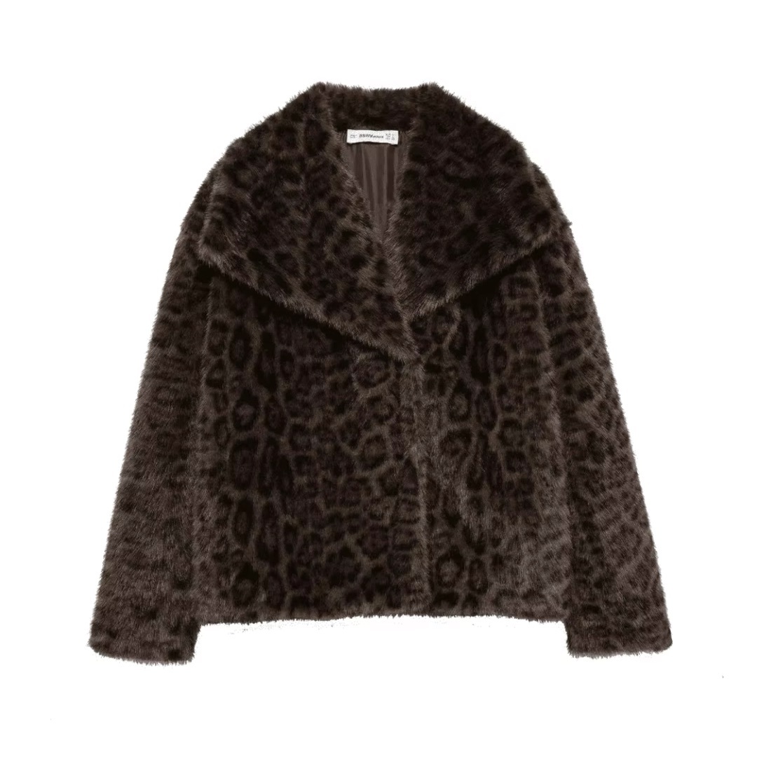 🎻10月新作🎷15701◇2color レオパード 豹柄 ファーコートの通販 by