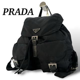PRADA - PRADA プラダ リュック 三角ロゴ バックパック 巾着 黒