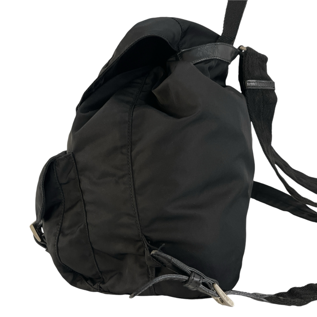 PRADA - PRADA プラダ リュック 三角ロゴ バックパック 巾着 黒