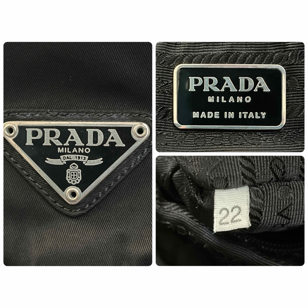PRADA - PRADA プラダ リュック 三角ロゴ バックパック 巾着 黒