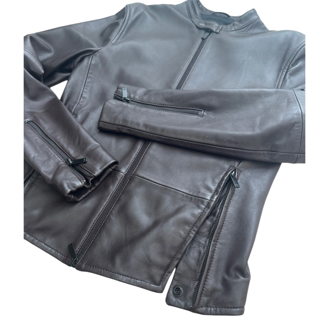 Armani - 『ARMANI / アルマーニ』 レザー ライダース ブルゾン 44