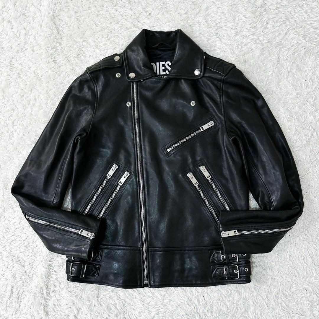 DIESEL - 美品 DIESEL L-Garrett ラムレザー ダブルライダース