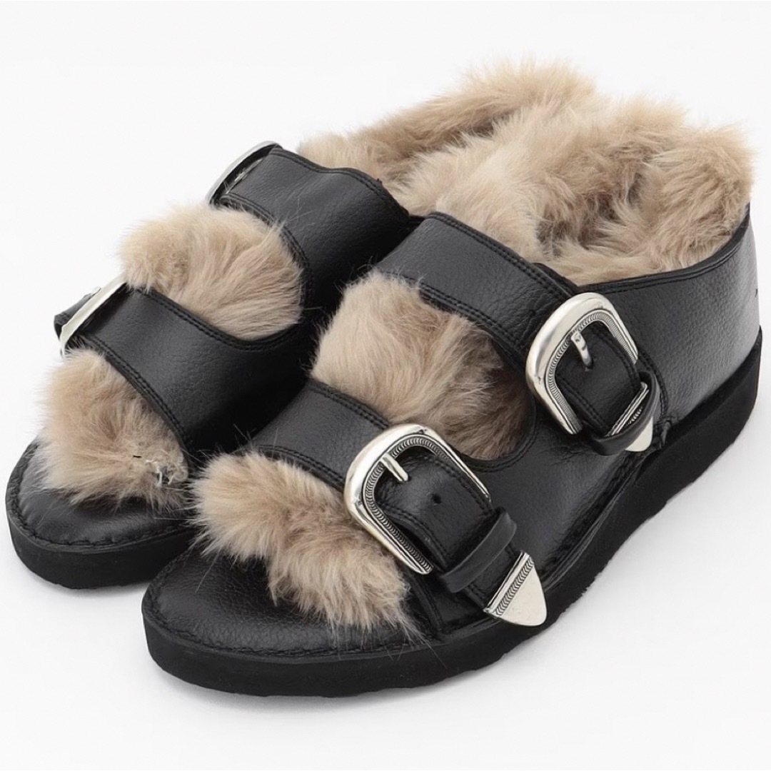 新品 CAMINANDO カミナンド ダブルバックル ファー サンダル 【公式通販】