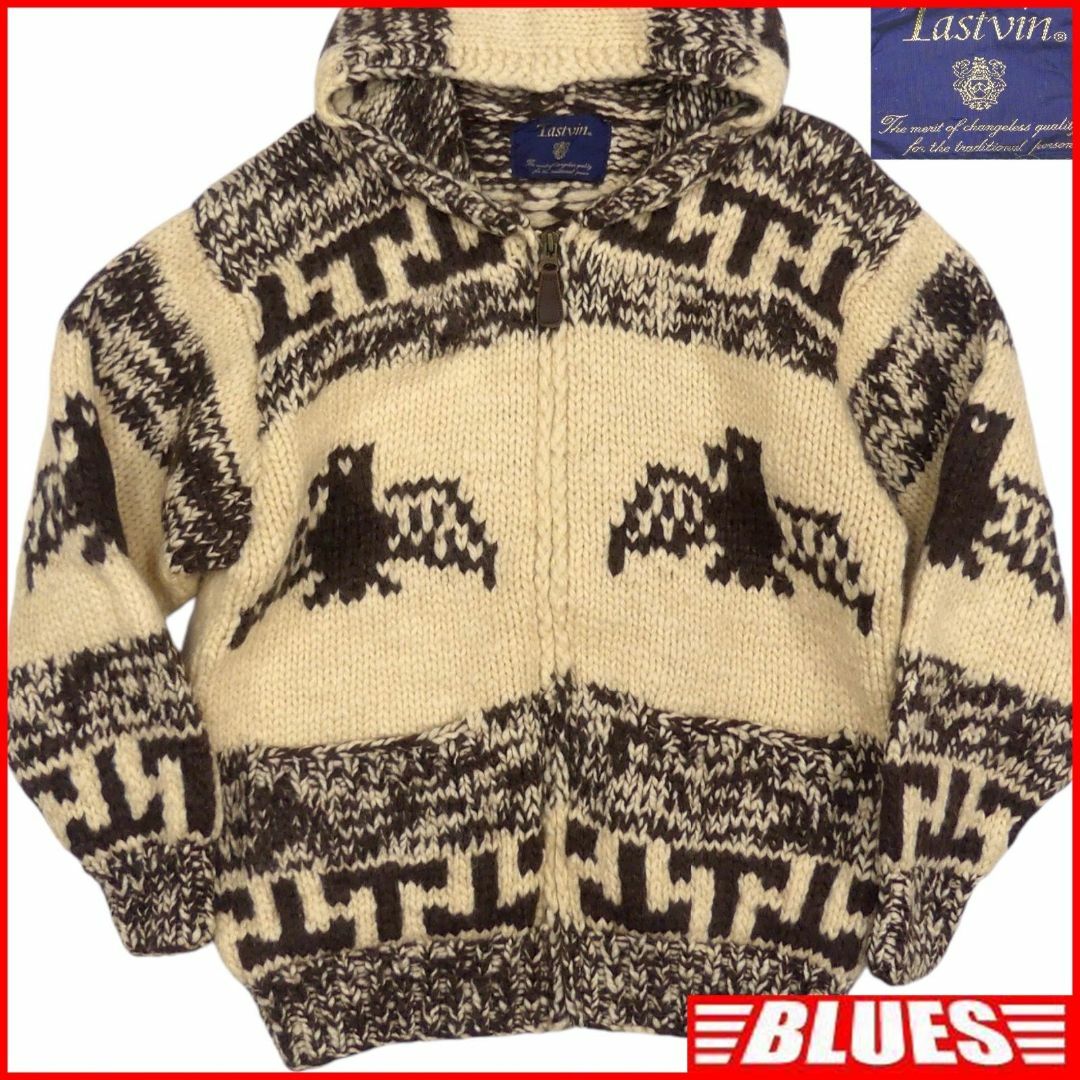 カウチン セーター ニット カナダ XL 古着 メンズ フード JJ1079の通販