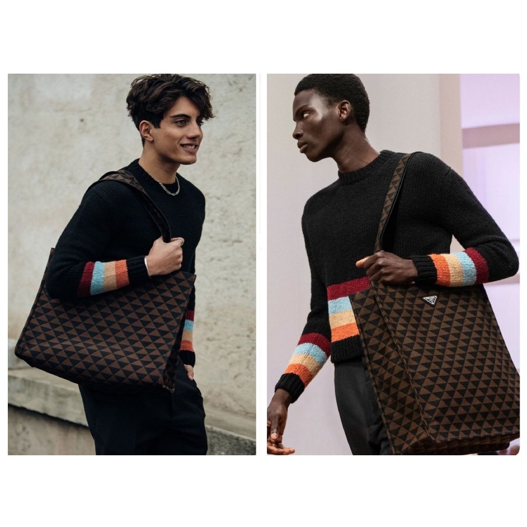 PRADA - PRADA プラダ シェットランドウール クルーネックニット 46の