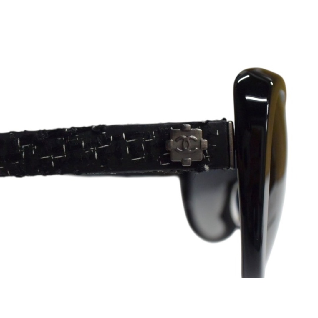 CHANEL - CHANEL シャネル ツイード サングラス ブラック プラスチック