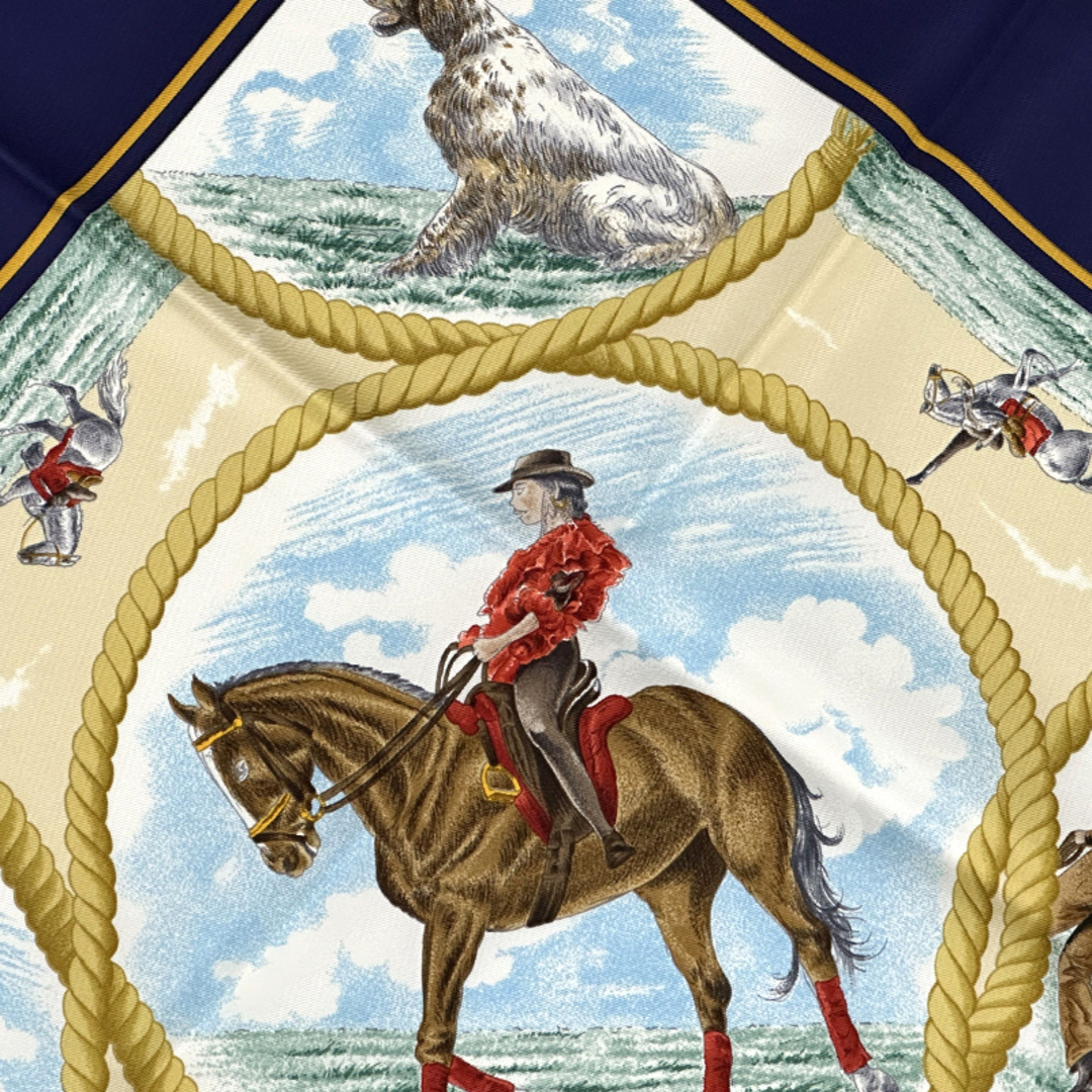 HERMES HERMES カレ90 オレンジ系 エルメス カレ90 「ケニアの真珠