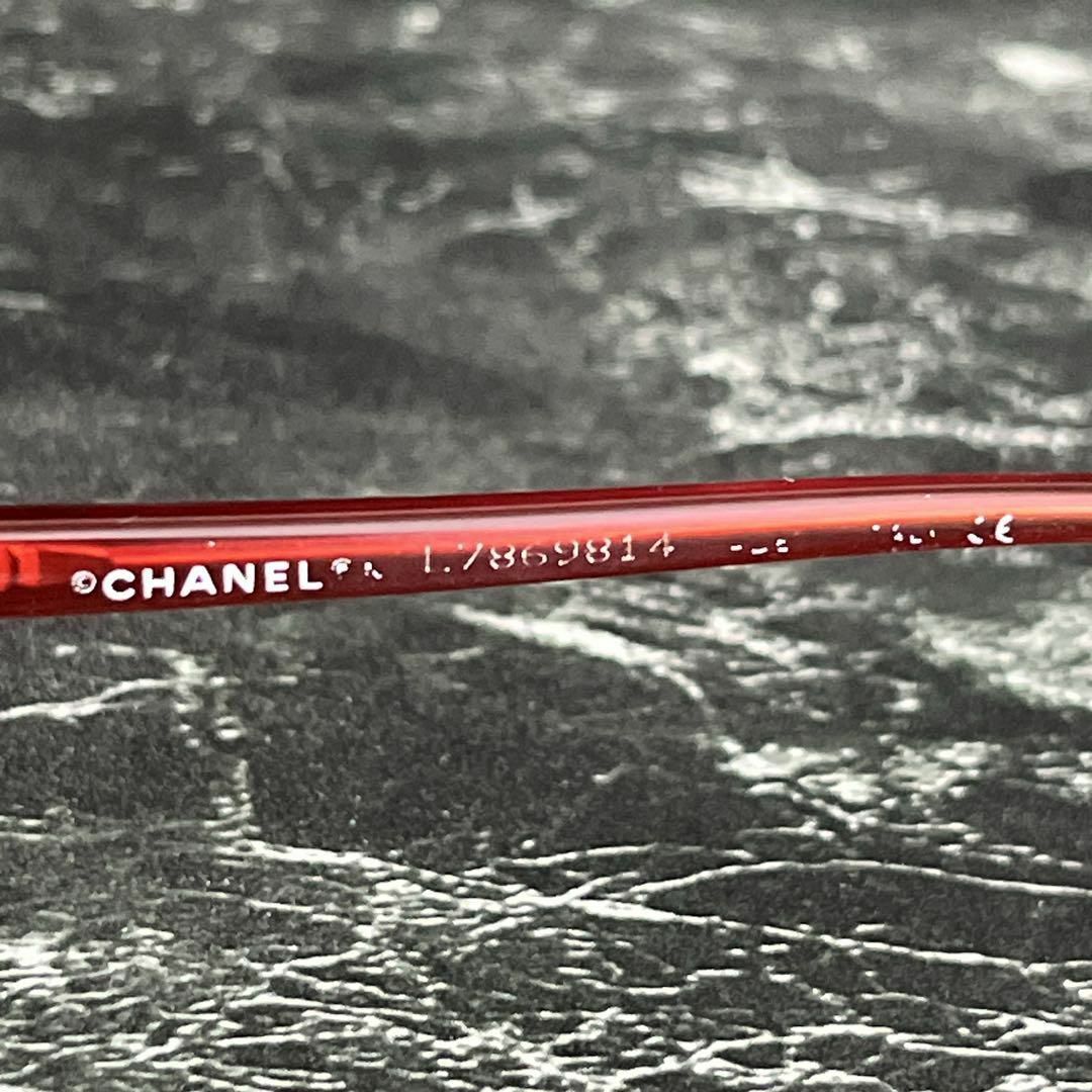 CHANEL - シャネル サングラス リムレス ココマーク 赤 シルバー