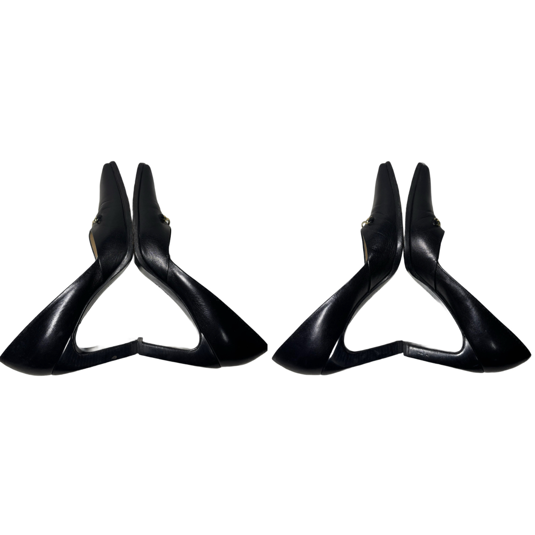 GUCCI♦︎⁄高級パンプス⁄スクエアトゥ⁄ハイヒール⁄レザー⁄グッチ⁄24.5