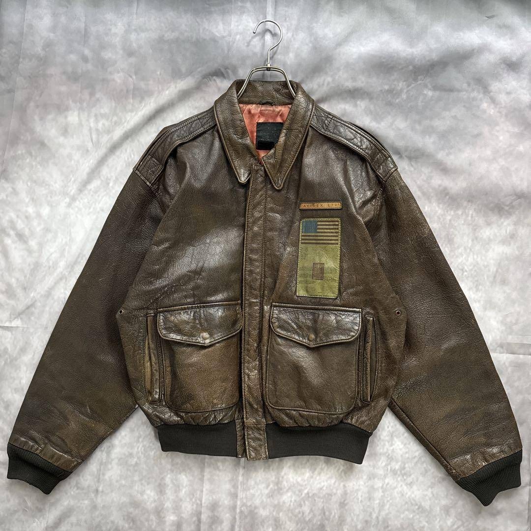AVIREX - 希少 80s AVIREX A-2 レザージャケット フライトジャケット M