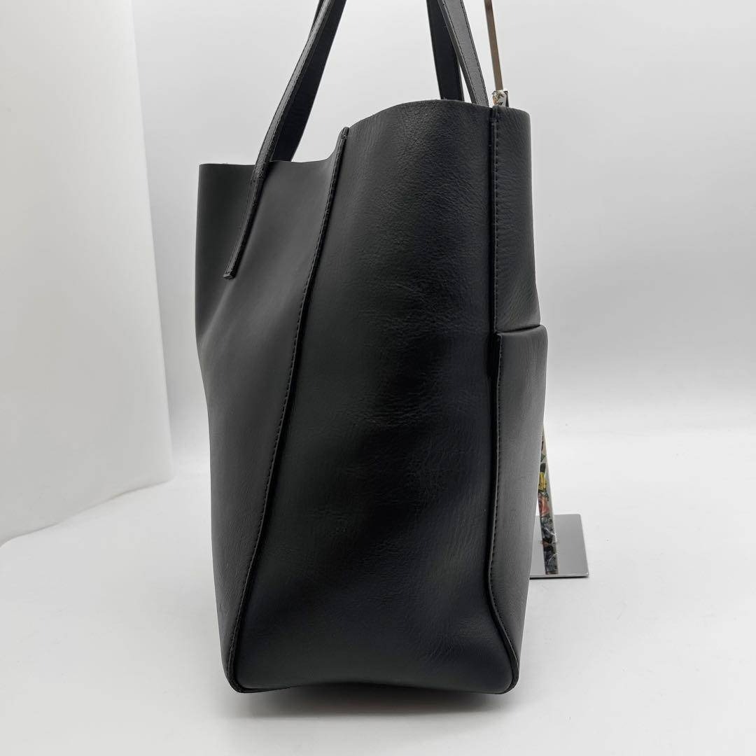 HAGS 高島屋 トートバッグ ビジネス オールレザー 黒 ロゴ A4 肩掛け