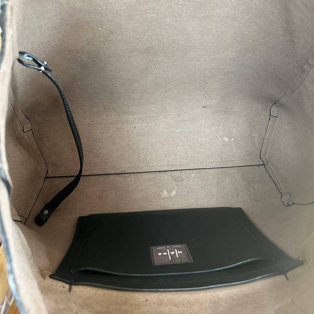 HAGS 高島屋 トートバッグ ビジネス オールレザー 黒 ロゴ A4 肩掛け