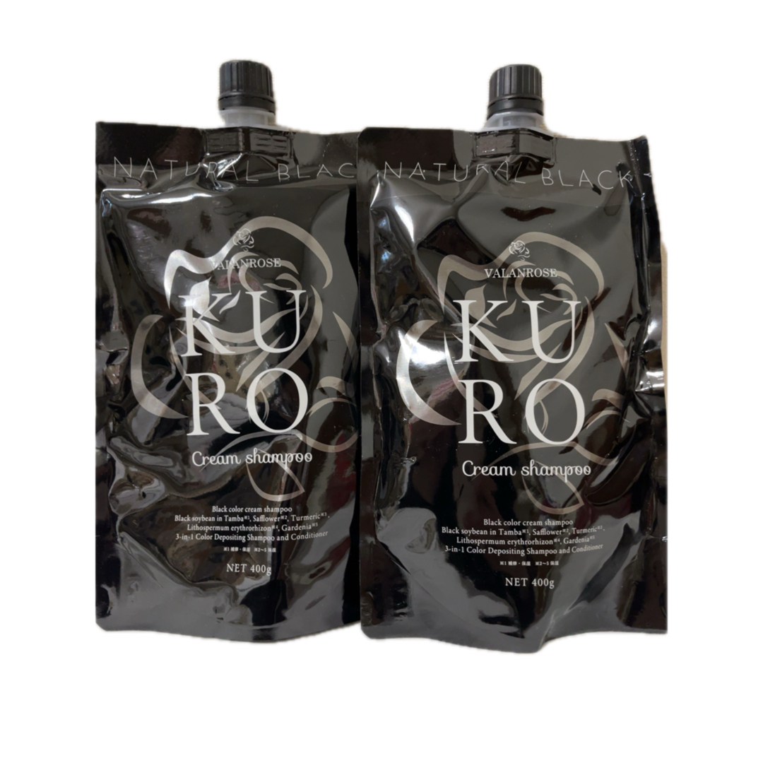 バランローズ KUROクリームシャンプー ナチュラルブラック 400g ×3