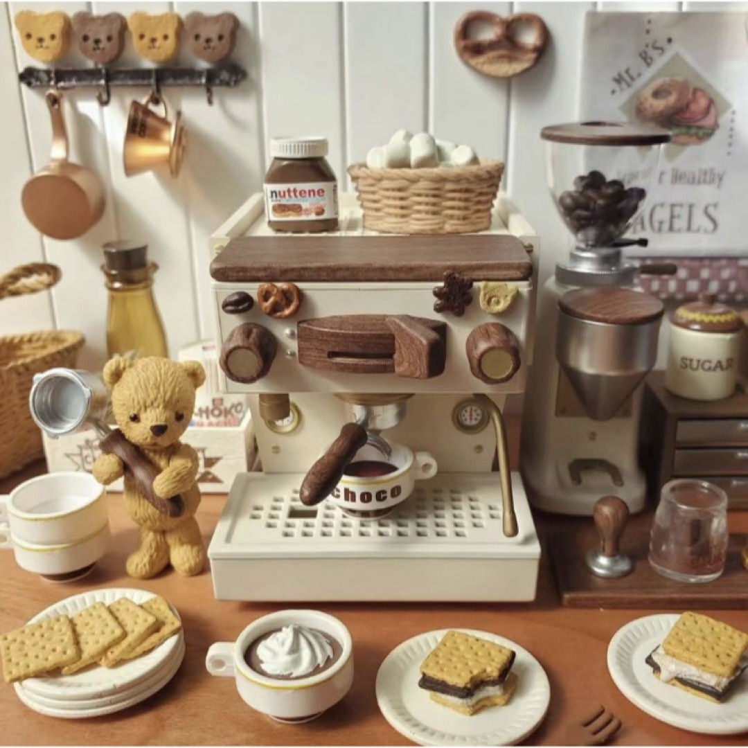ミニチュア コーヒーマシン エスプレッソマシン クリームホワイト