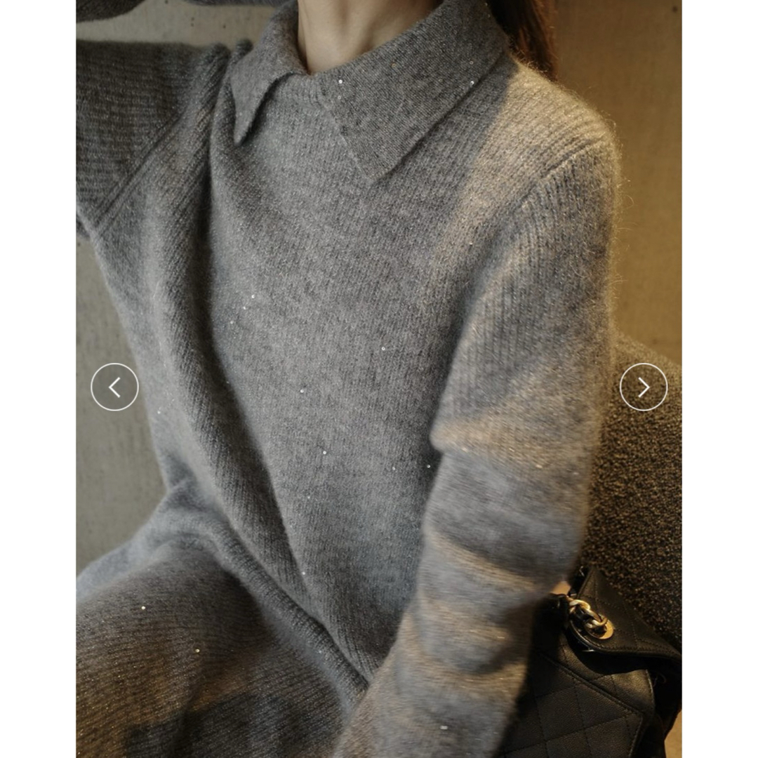 Mila Owen - 【ウサギオンライン限定】 MilaOwen 襟付きペプラムニット