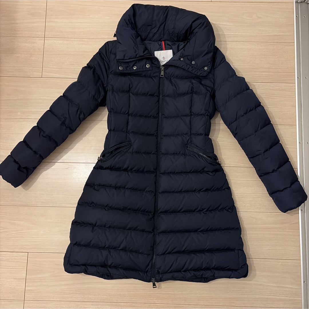 MONCLER - 【美品】MONCLER ネイビー ロングダウン フラメッテ 0の