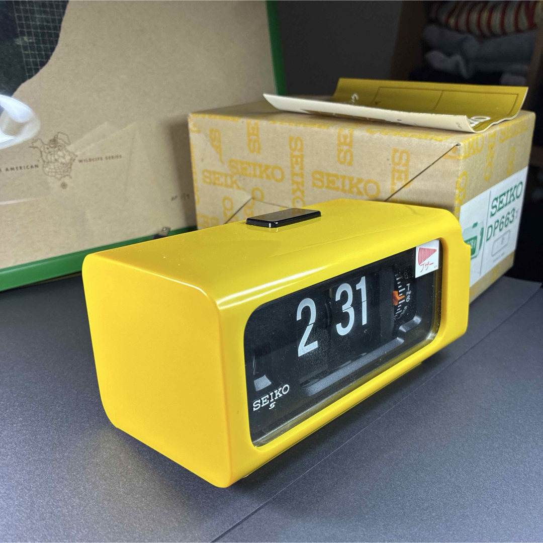 昭和 レトロ セイコー パタパタ時計 黄色 デジタルクロック SEIKO