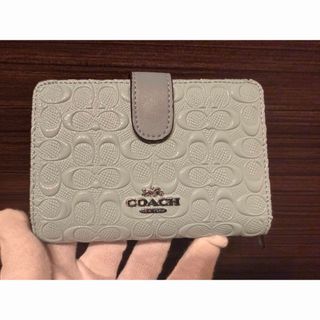 COACH - COACH 財布 ホワイト 白 ミニ財布 二つ折り財布 レディース