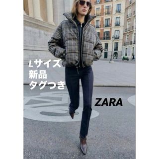 ZARA - ザラ ダウンジャケット ファー フード付 無地 アウター 黒