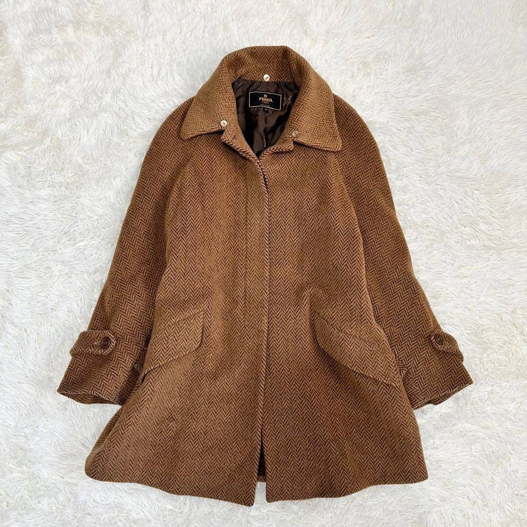FENDI - フェンディ ロングコート フォックスファー アルパカ モヘヤ