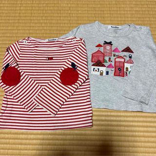 familiar - 美品☆f-dash familiar 七分袖 トップス バレエ ネイビー