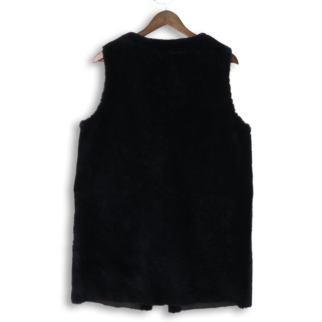 大きいサイズ/XL】元町ゼラール ムートン ロングベストジレ