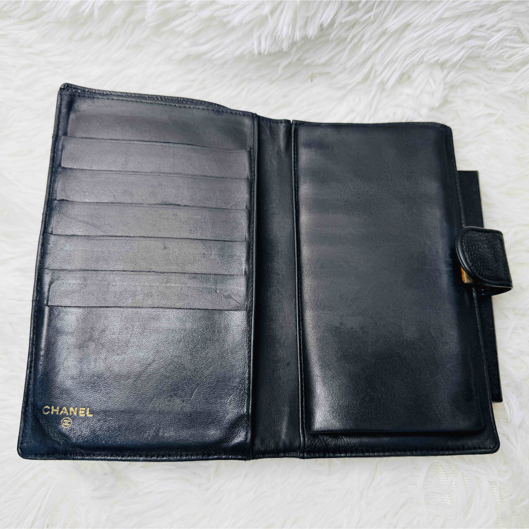 CHANEL - 【セール】CHANEL キャビアスキン ココマーク 二つ折り 長