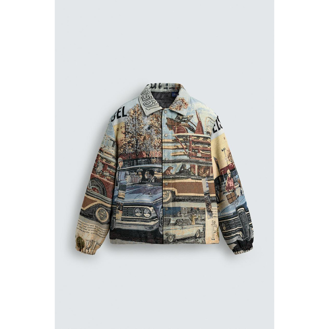 ZARA - 完売品 ZARA フォードジャカードパフジャケット Lサイズ新品