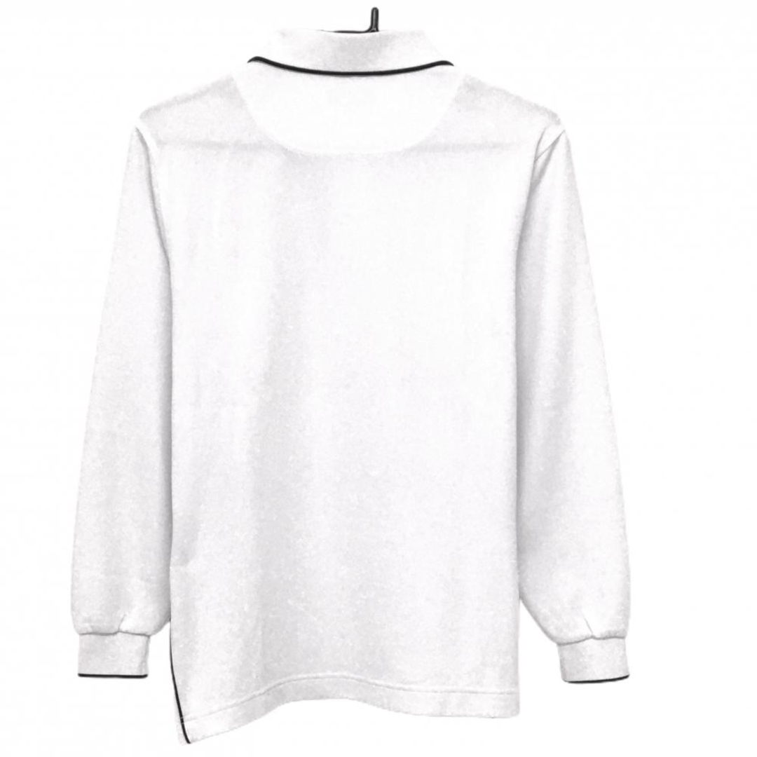 BURBERRY - バーバリーゴルフ 長袖ポロシャツ 白×黒 胸ポケット メンズ