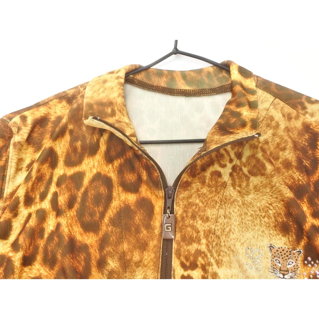 伊太利屋 - 伊太利屋 イタリヤ ラインストーン ハーフジップ ヒョウ柄
