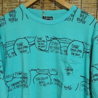 STUSSY - 80's old stussy 黒タグ シャドーマンTシャツ Lサイズの通販