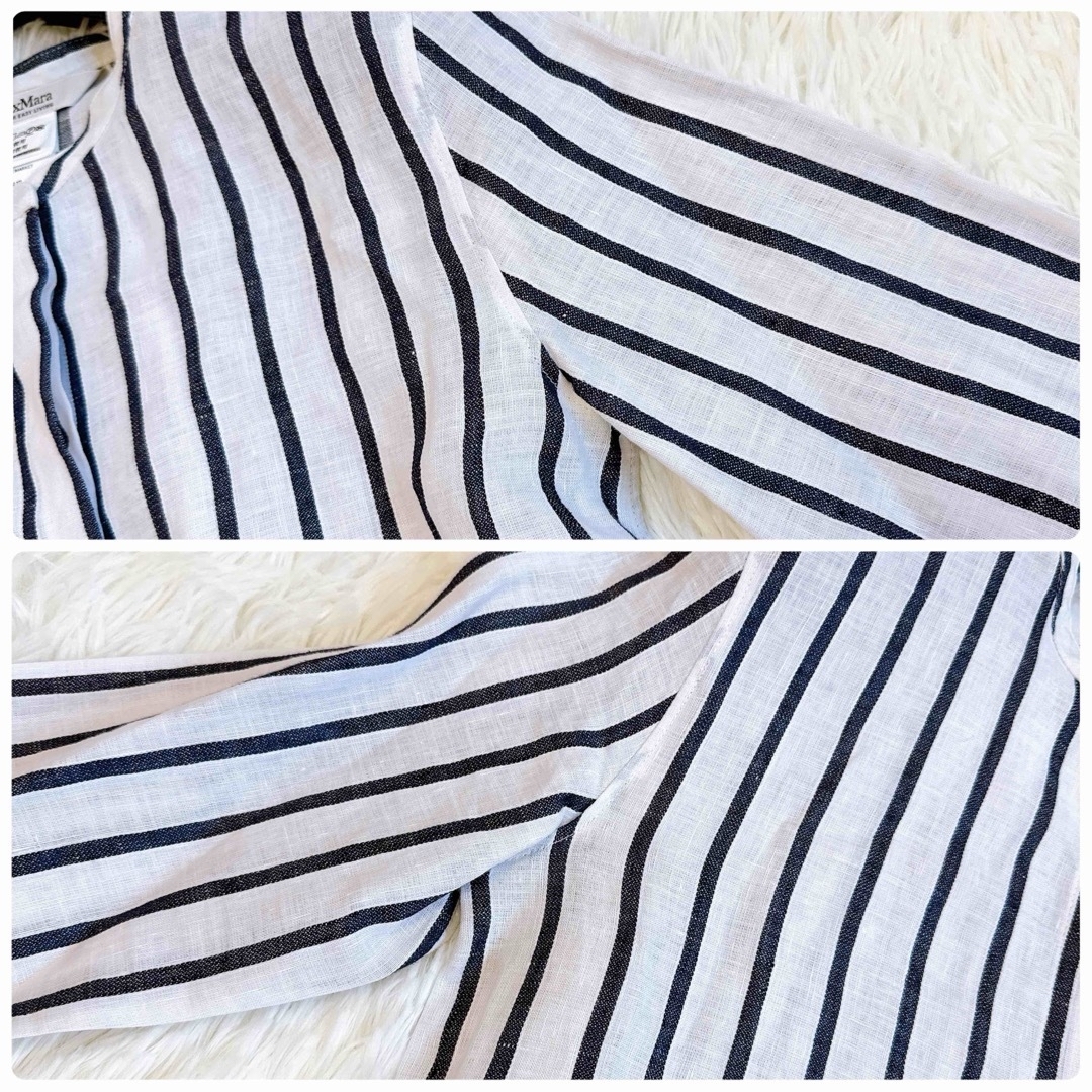 Max Mara - エスマックスマーラ ロングシャツ リネン100% ストライプ